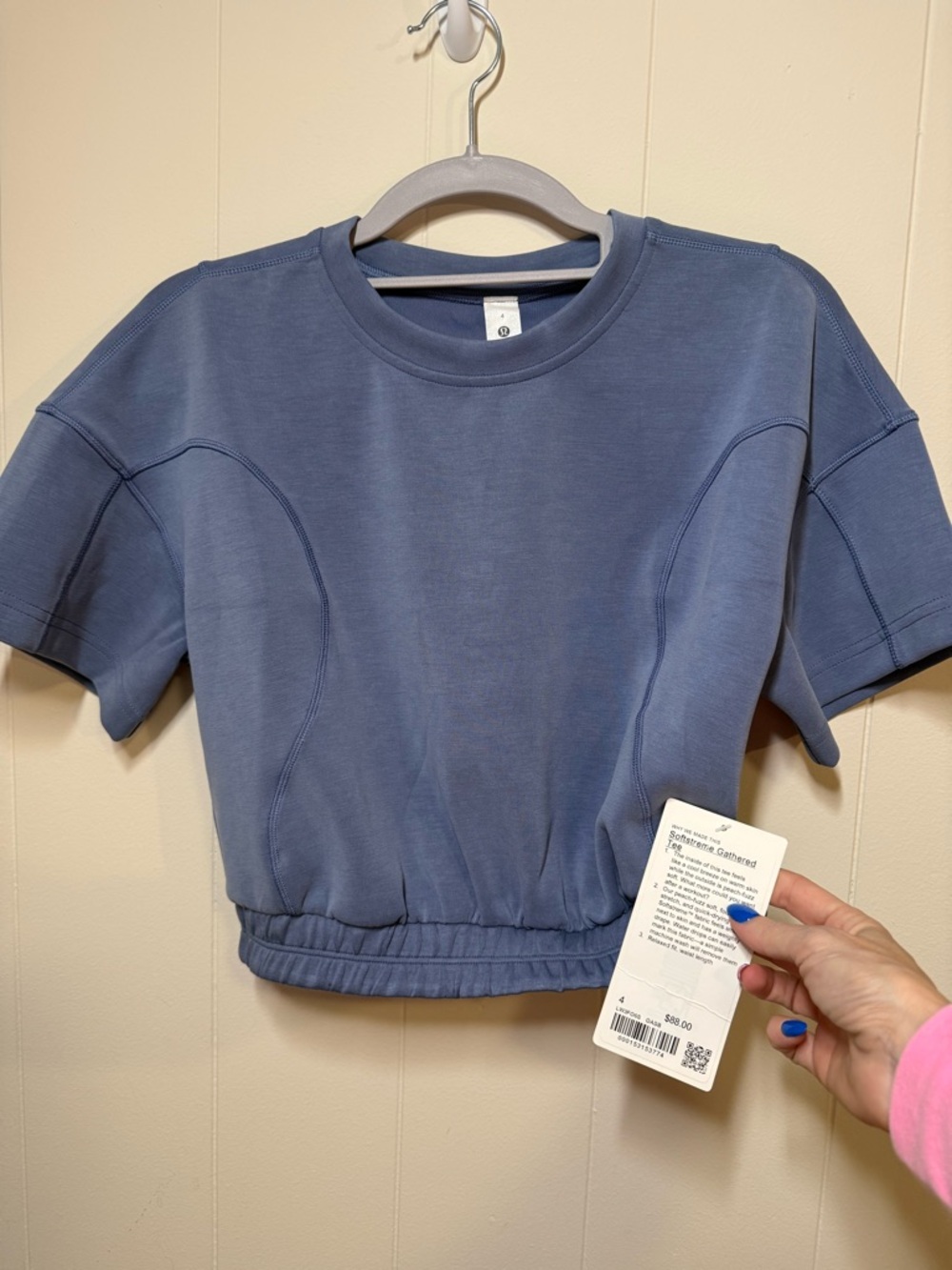 Lululemon Softstreme Gathered Tee Blue Size 4